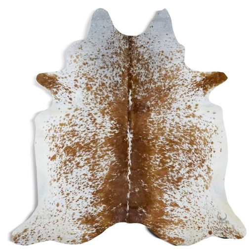 Brown and White Speckled Nguni Cow Skin Rug