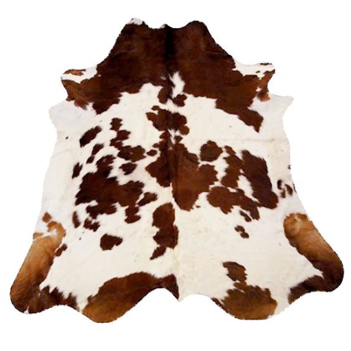 Brown and White Traditional Nguni Cow Skin Rug