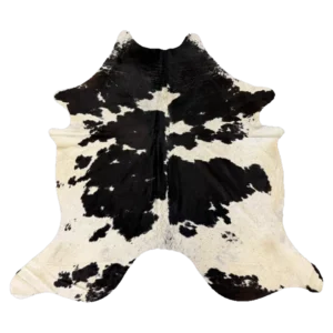 black and white patched nguni cowhide rug
