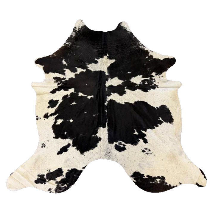 Black & White Patched Nguni Cow Skin Rug (NS139)