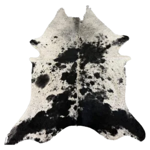 black and white speckled nguni cowhide rug