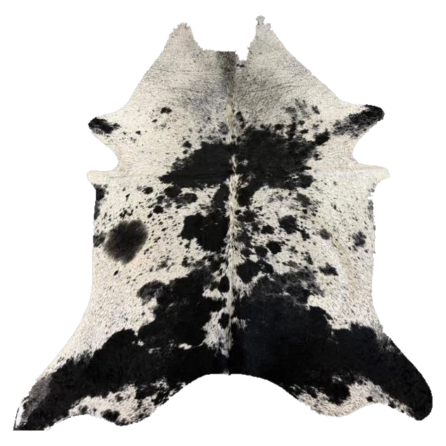 black and white speckled nguni cowhide rug