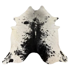black and white speckled nguni cowhide rug
