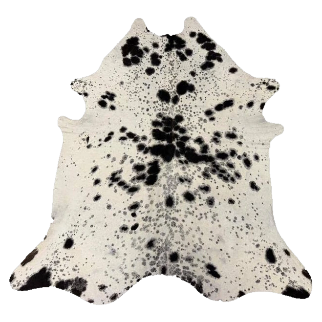 black and white spotted nguni cowhide rug