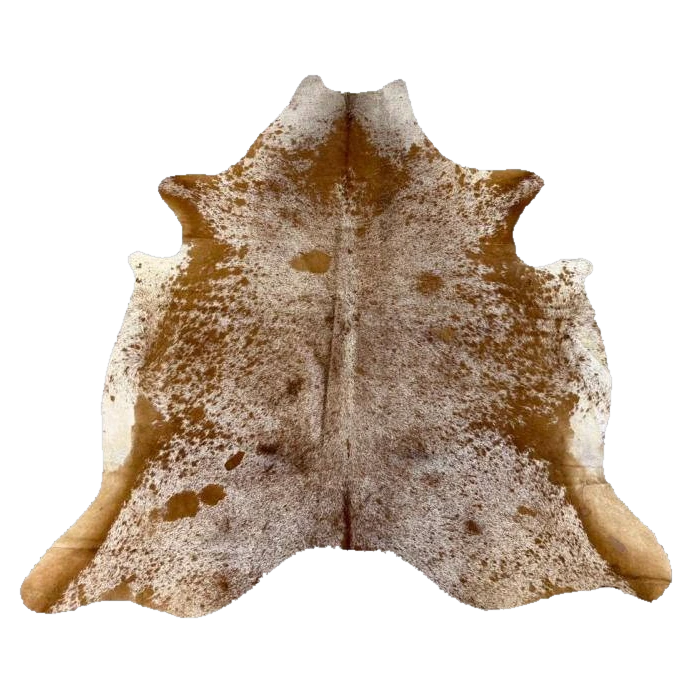 caramel and white speckled nguni cowhide rug