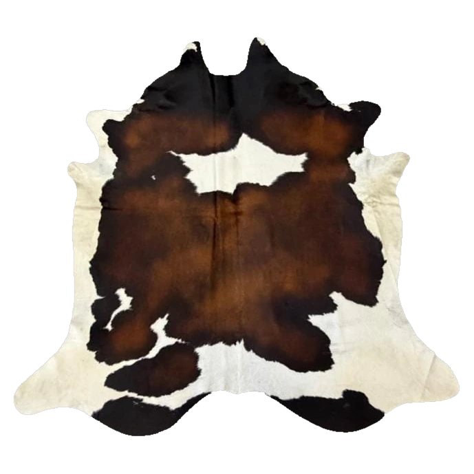 Chocolate & Black Tri-colour Nguni Cow Skin Rug (NS145)