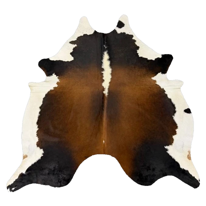Chocolate Tri-colour Nguni Cow Skin Rug (NS142)
