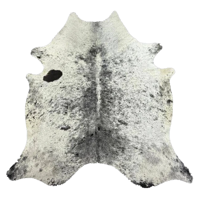 salt and pepper speckled nguni cowhide rug